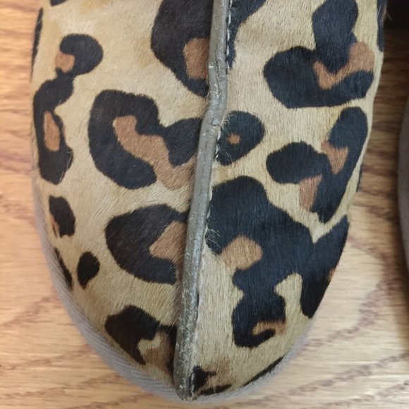 UGG SLIPPERS WOMENS 5 LEOPARD CALF HAIR LEATHER SCUFFETTE SLIP ON MULES HYGGE - Picture 4 of 16